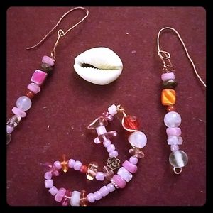 Red Rosy Earring Set